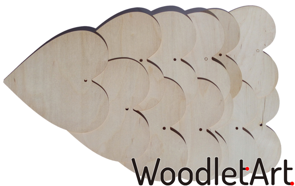 Serce drewniane 20 cm